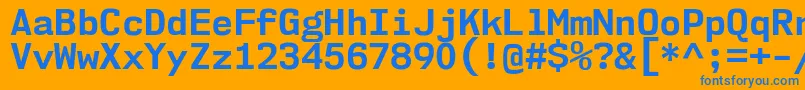 Nk57MonospaceNoBd Font – Blue Fonts on Orange Background