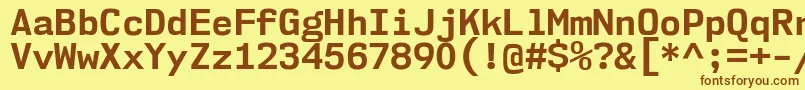 Nk57MonospaceNoBd Font – Brown Fonts on Yellow Background