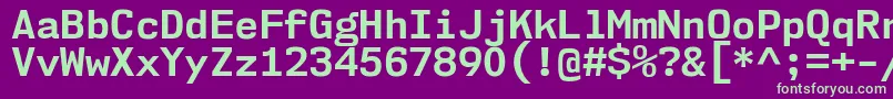 fuente Nk57MonospaceNoBd – Fuentes Verdes Sobre Fondo Morado