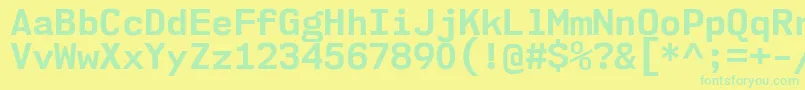 Nk57MonospaceNoBd Font – Green Fonts on Yellow Background