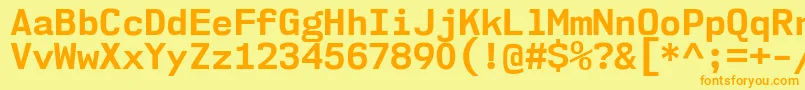 Nk57MonospaceNoBd Font – Orange Fonts on Yellow Background