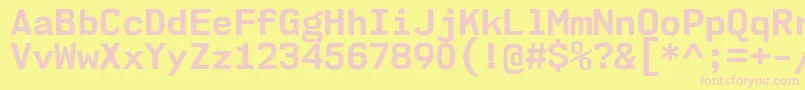 Nk57MonospaceNoBd Font – Pink Fonts on Yellow Background