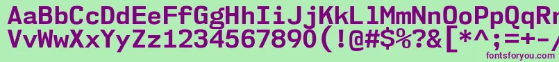 Шрифт Nk57MonospaceNoBd – фиолетовые шрифты на зелёном фоне