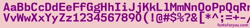 Czcionka Nk57MonospaceNoBd – fioletowe czcionki na różowym tle