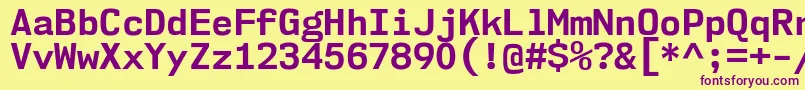 Nk57MonospaceNoBd Font – Purple Fonts on Yellow Background