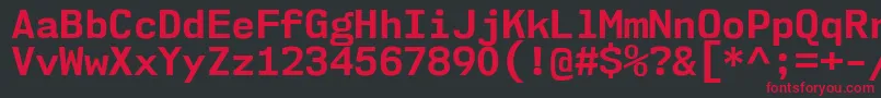 Nk57MonospaceNoBd Font – Red Fonts on Black Background