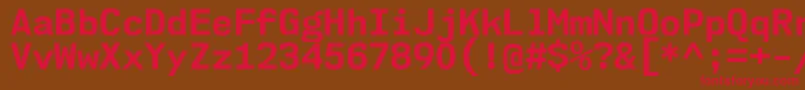 Nk57MonospaceNoBd Font – Red Fonts on Brown Background
