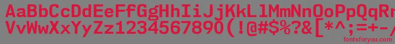 Nk57MonospaceNoBd Font – Red Fonts on Gray Background