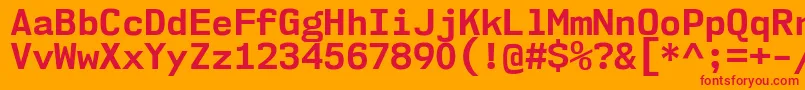 Nk57MonospaceNoBd Font – Red Fonts on Orange Background