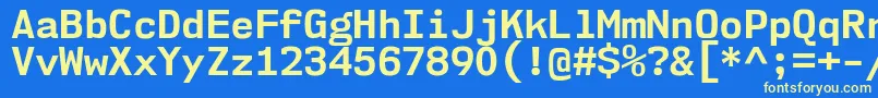Nk57MonospaceNoBd Font – Yellow Fonts on Blue Background