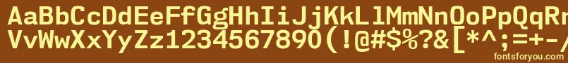 fuente Nk57MonospaceNoBd – Fuentes Amarillas Sobre Fondo Marrón