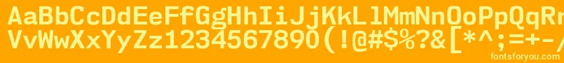Nk57MonospaceNoBd Font – Yellow Fonts on Orange Background