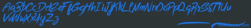 Saiba mais sobre a fonte BottomlessScript Fonte BottomlessScript – fontes azuis em um fundo preto