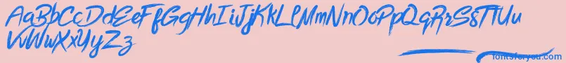 BottomlessScript-Schriftart – Blaue Schriften auf rosa Hintergrund