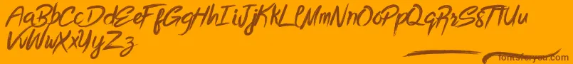 fuente BottomlessScript – Fuentes Marrones Sobre Fondo Naranja