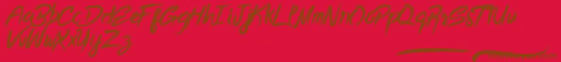 BottomlessScript Font – Brown Fonts on Red Background