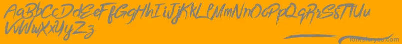 BottomlessScript-Schriftart – Graue Schriften auf orangefarbenem Hintergrund