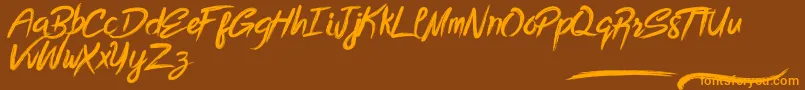 Шрифт BottomlessScript – оранжевые шрифты на коричневом фоне