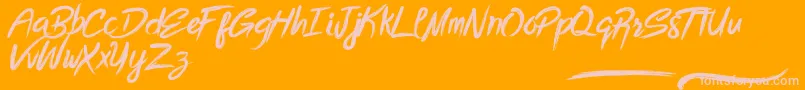 BottomlessScript-Schriftart – Rosa Schriften auf orangefarbenem Hintergrund