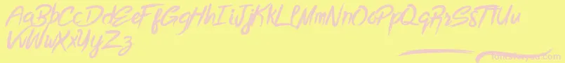 BottomlessScript Font – Pink Fonts on Yellow Background