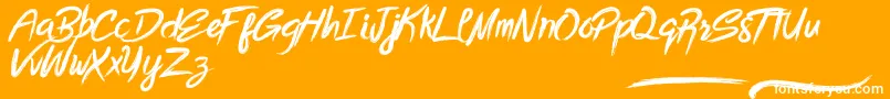 BottomlessScript-Schriftart – Weiße Schriften auf orangefarbenem Hintergrund