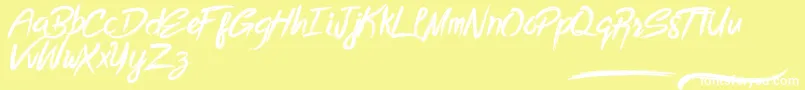 BottomlessScript Font – White Fonts on Yellow Background
