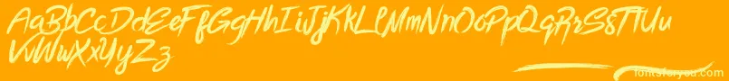 BottomlessScript Font – Yellow Fonts on Orange Background