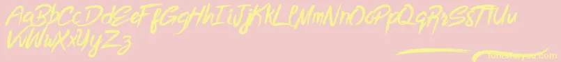 BottomlessScript-fontti – keltaiset fontit vaaleanpunaisella taustalla
