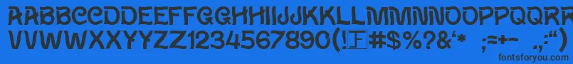 Wavy-Schriftart – Schwarze Schriften auf blauem Hintergrund