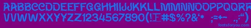 Wavy Font – Blue Fonts on Purple Background