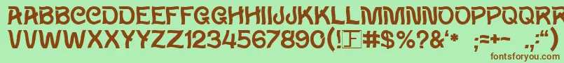 Wavy Font – Brown Fonts on Green Background