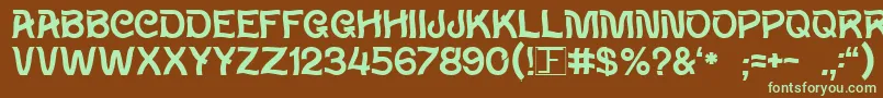 Wavy Font – Green Fonts on Brown Background