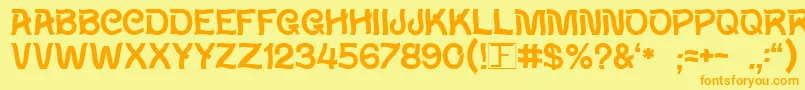 Wavy Font – Orange Fonts on Yellow Background