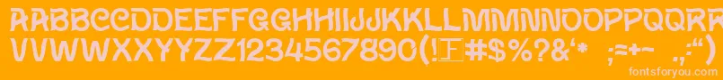 Wavy Font – Pink Fonts on Orange Background