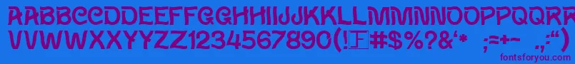 Wavy Font – Purple Fonts on Blue Background