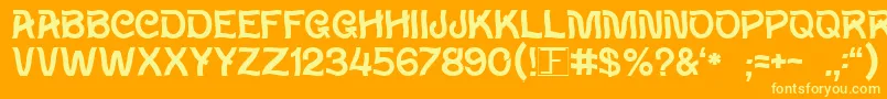 Wavy Font – Yellow Fonts on Orange Background
