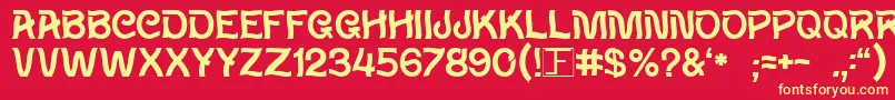 Wavy Font – Yellow Fonts on Red Background