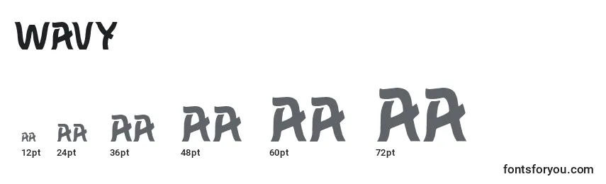 Größen der Schriftart Wavy