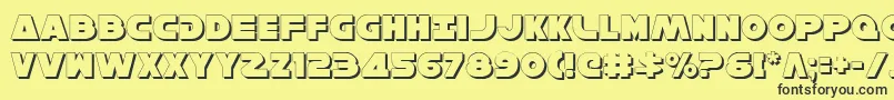 Więcej informacji o czcionce HanSoloShadow Czcionka HanSoloShadow – czarne czcionki na żółtym tle