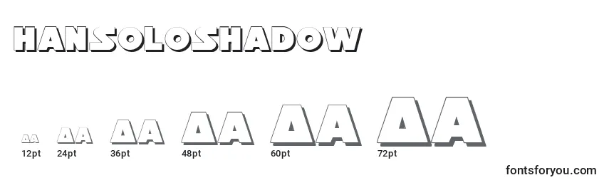 Размеры шрифта HanSoloShadow