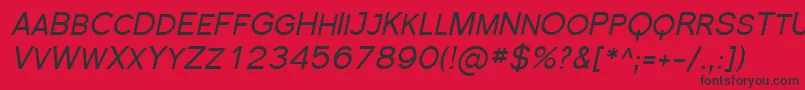 フォントSfflorencesansscItalic – 赤い背景に黒い文字