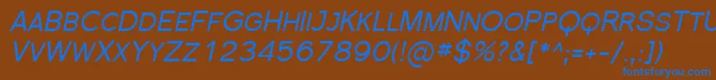 SfflorencesansscItalic Font – Blue Fonts on Brown Background