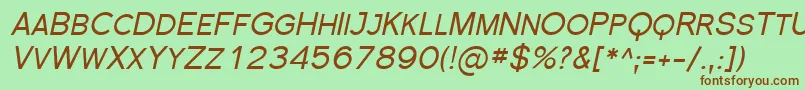 SfflorencesansscItalic Font – Brown Fonts on Green Background