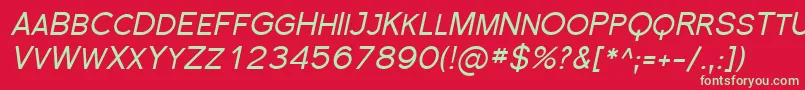 SfflorencesansscItalic Font – Green Fonts on Red Background