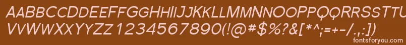 SfflorencesansscItalic Font – Pink Fonts on Brown Background