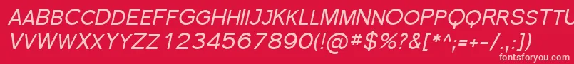 フォントSfflorencesansscItalic – 赤い背景にピンクのフォント