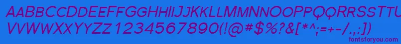 SfflorencesansscItalic Font – Purple Fonts on Blue Background