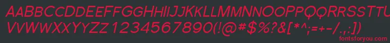 SfflorencesansscItalic Font – Red Fonts on Black Background