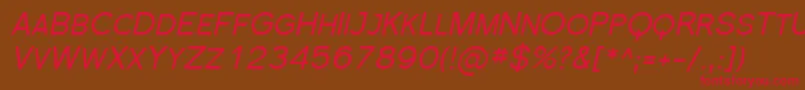 SfflorencesansscItalic Font – Red Fonts on Brown Background