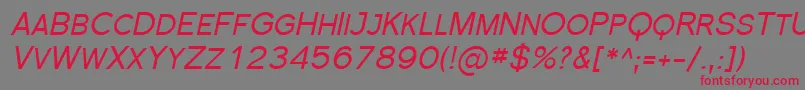 SfflorencesansscItalic Font – Red Fonts on Gray Background